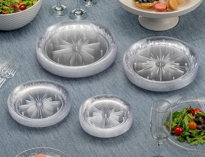 PLASTICPRO 6'' inch Premium Heavy Weight Crystal Clear Disposable Hard Plastic Dessert Size Party Plate Pack of 80