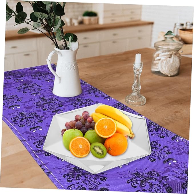 Cabilock Rhombus Shape Steel Plate Silver Plated Tray for Serving Seafood Snacks