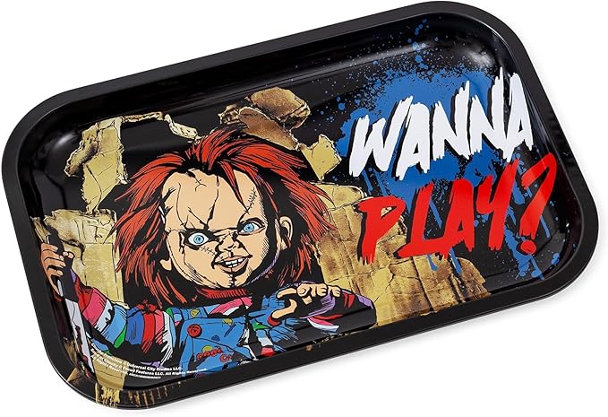 Silver Buffalo Chucky Wanna Play? 11.3" x 7.4" Tin Tray