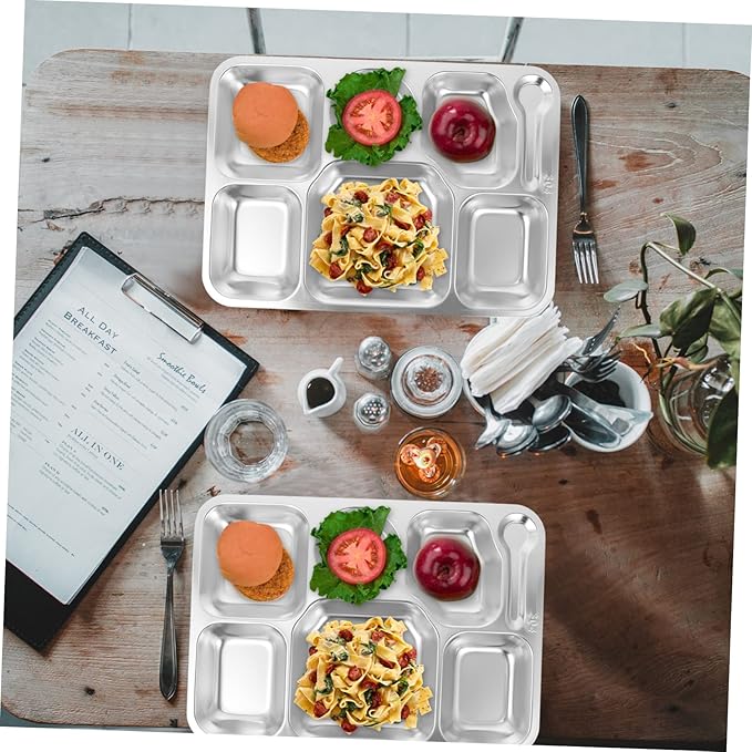 Happyyami Compartmented Dinner Plate Food Serving Trays Charcuterie Eating Dishes Kitchenware