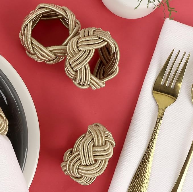 Napkin Rings Set of 12 for Dinner Parties, Weddings Receptions, Family Gatherings, or Everyday Use - Set Your Style with Daily Use Table Décor Accessories - Oat Brown