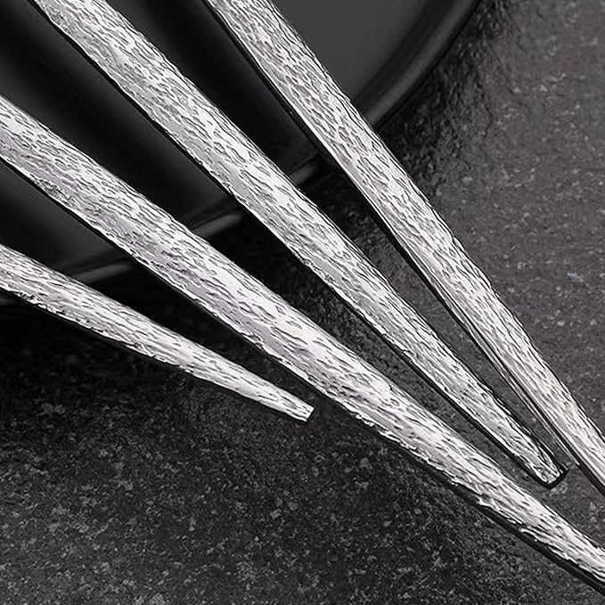 Silverware Set for 4, 16 Piece, Food Grade Stainless Steel Flatware Set, Hammered Cutlery Set For Home Kitchen Restaurant Hotel, Mirror Polished Serving Utensils Set, Forks/Steak Knife/Spoons