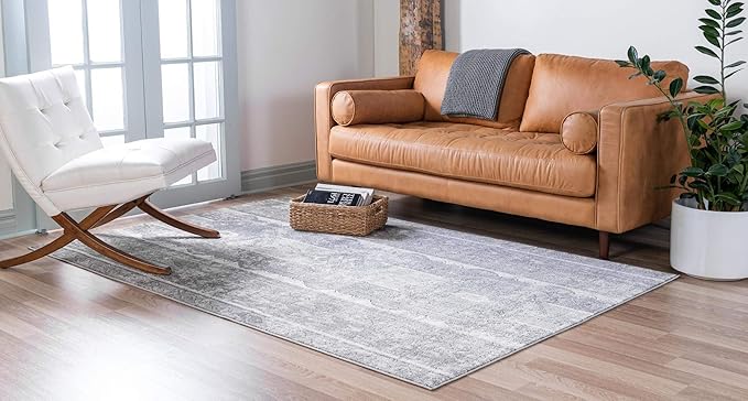 Rugs.com Oregon Collection Rug – 2' 2 x 3' Gray Low-Pile Rug Perfect for Living Rooms, Large Dining Rooms, Open Floorplans