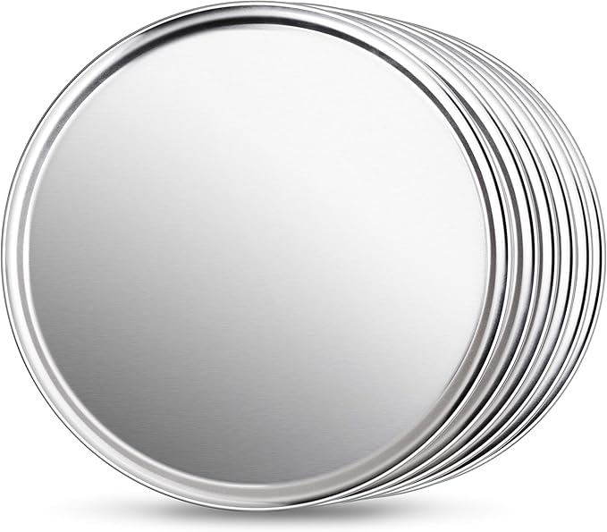 New Star Foodservice 536594 Restaurant-Grade Aluminum Pizza Pan, Baking Tray, Coupe Style, 18-Inch