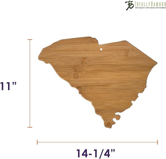 Totally Bamboo South Carolina State Shaped Bamboo Serving and Cutting Board