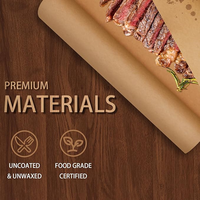 Butcher Paper Roll Suitable for Smoking All Meat Varieties, 17.5 Inch x 30 Feet Brown Butcher Smoker Paper