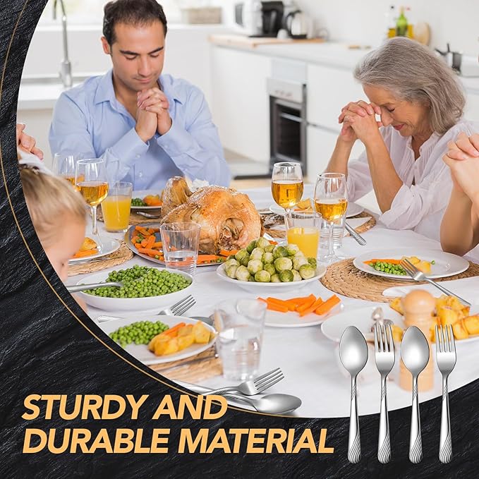 300 Piece Forks and Spoons Silverware for 150 - Stainless Steel Flatware Cutlery Set, Heavy Duty Metal for Dinner, Restaurant, Home - Mirror Polished, Dishwasher Safe