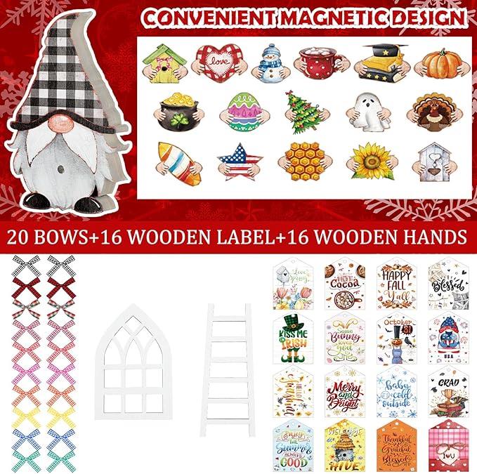 Kigley 101 Pcs Valentines Day Tiered Tray Decor Set Thanksgiving Day Interchangeable Seasonal Decor Farmhouse Holiday Tiered Tray Decorations Interchangeable Tabletop Decoration for Seasonal Home