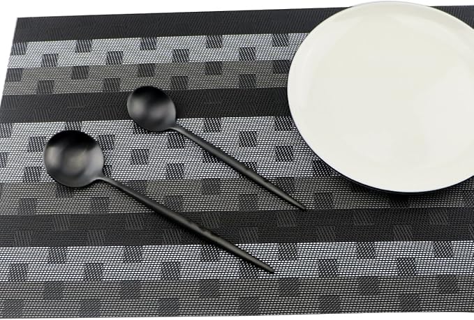 Flatware Set 18/10 Stainless Steel Matte Black - Kitchen Utensil Serving Set of Dinner Fork Knife Spoon Salad Fork Dessert Spoon,20 Piece Set of 4, for Home Kitchen Restaurant Hotel