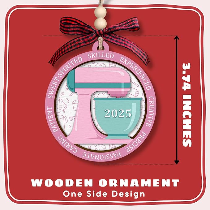 Baking Ornaments for Christmas Tree - Baking Gifts for Women, Cooking Lovers, Bakers - Cookie Cupcake Christmas Ornament - Cooking Bakery Cake Chef Ornaments - Wood Ornament 2025