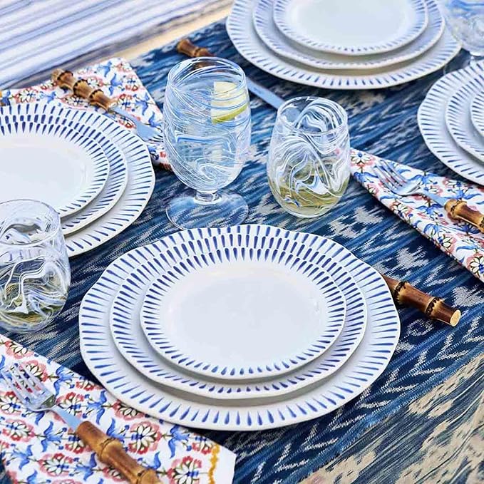 Juliska Sitio Stripe Side/Cocktail Plate - Delft Blue