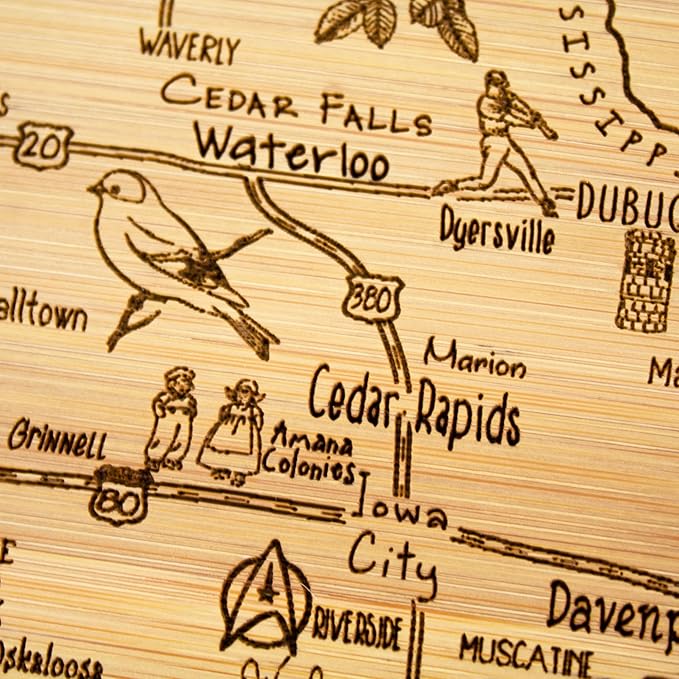 Totally Bamboo A Slice of Life Iowa State Serving and Cutting Board, 11" x 8.75"