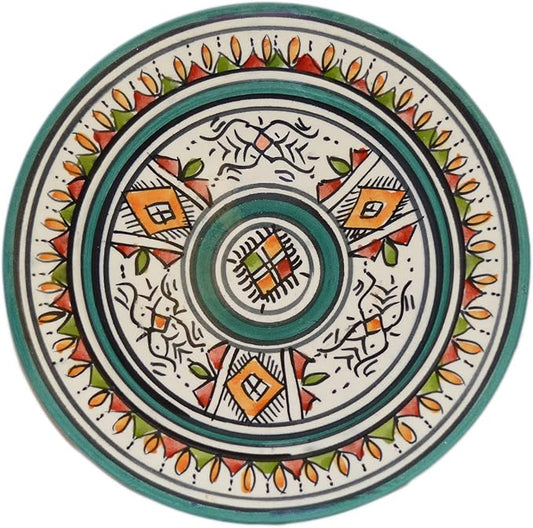 Ceramic Plates Moroccan Handmade Appetizer Tapas Serving Decorative 8 inches Round