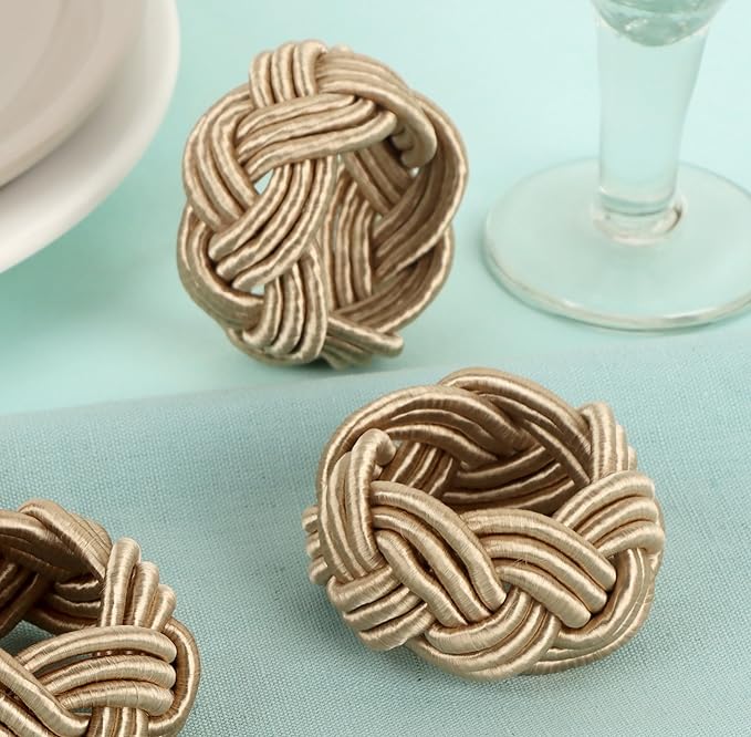 Napkin Rings Set of 12 for Dinner Parties, Weddings Receptions, Family Gatherings, or Everyday Use - Set Your Style with Daily Use Table Décor Accessories - Oat Brown
