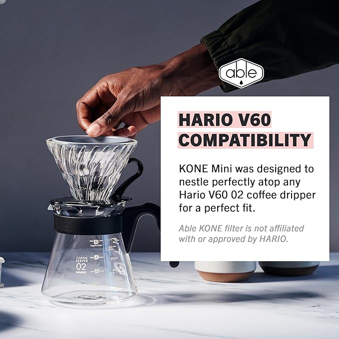 Able KONE MINI for Hario V60 02: Reusable Stainless Steel Coffee Filter