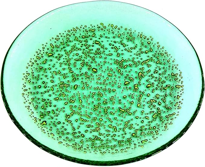 Red Pomegranate ISLA 7" Canape Plate Set of 4 Emerald/Gold
