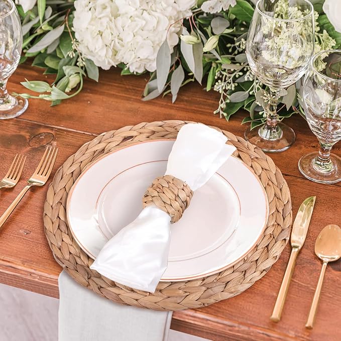 APTWOW Rustic Napkin Rings Set of 12, Hand-Woven Farmhouse Fall Napkin Rings, Holiday Party, Christmas, New Year Eve, Thanksgiving Dinnerware, Easter Napkins Rings