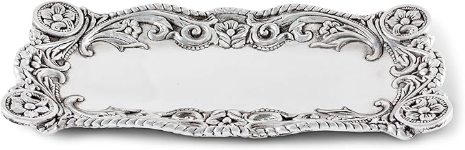 Arthur Court Western Pattern Concho Bread/Snack Serving Tray Parties Bar Dish - Cowboy/Cowgirl Silver Aluminum 6 inch x 12.25 inch