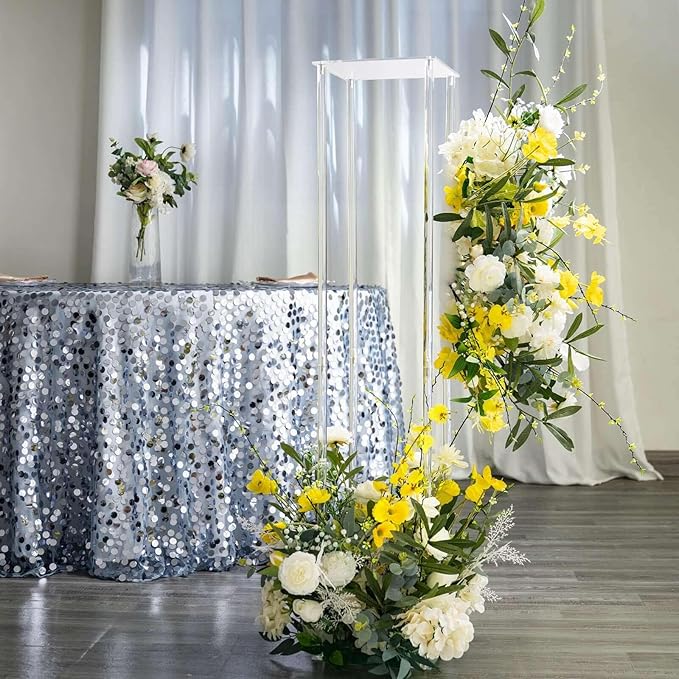 Efavormart 48" Clear Acrylic Flower Stand, Decorative Vase Table Centerpiece