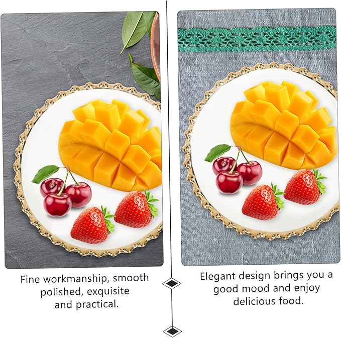 Ceramic Plate Gold Rim Decorative Dinnerware Suitable for Western Food Pasta Steak Pizza Salad Bread
