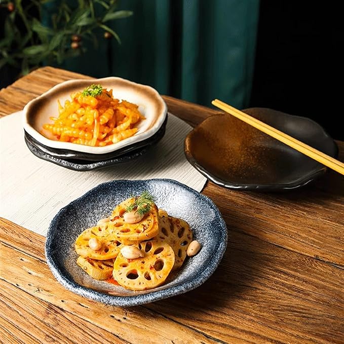 Appetizer Bowls Vintage Ceramic Plate Cold Dish Plate Dragon Shrimp Plate, Suitable for Seaweed Octopus Pickled Vegetables Desserts Sauces Plate. Salad Bowls (Color : 1)