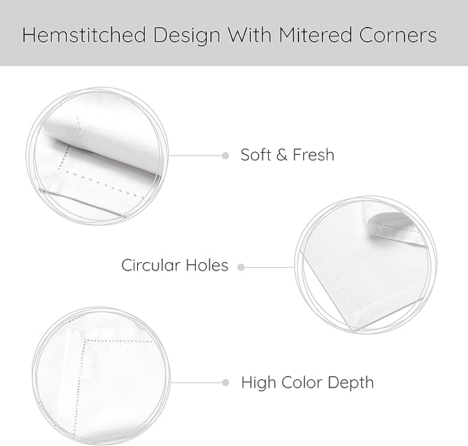 Encasa XO Placemats Set of 4 | Cotton Hemstitched Design | White | Rectangular 19"x13" - Dining Table Mat | for Dining Table Fall Decoration, Holiday & Christmas Festivals - Machine Washable