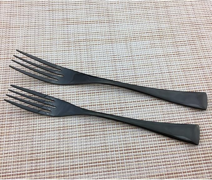 Mirror Polishing Black 18/10 Stainless Steel, 7-Piece Flatware Silverware cutlery utensils Set knife steak knife dinner fork soup spoon dessert spoon salad fork teaspoon