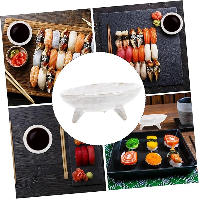 Cabilock Creative Seasoning Dish Ceramic Dipping Sauce Plate White Flavor Plate for Household Use Suitable for Appetizers and Condiments