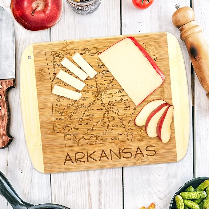 Totally Bamboo A Slice of Life Arkansas State Serving and Cutting Board, 11" x 8.75"