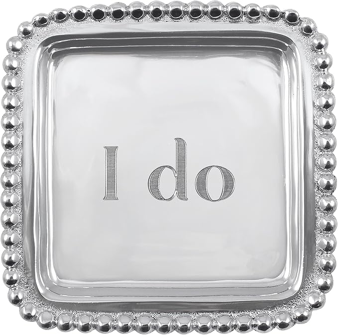 Mariposa "I do" Beaded Square Tray