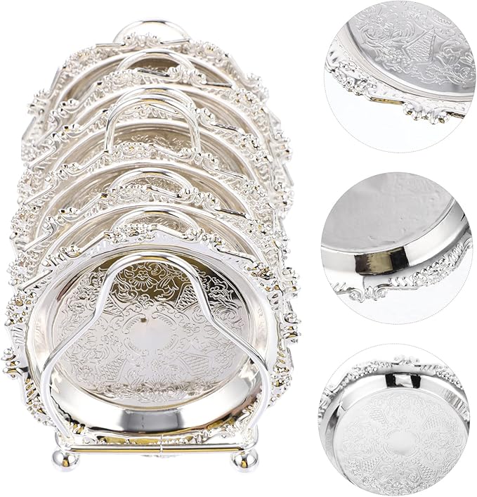 Silver Plated Mini Snack Plate Dessert Plate Dried Fruit Dish Serving Tray Rack