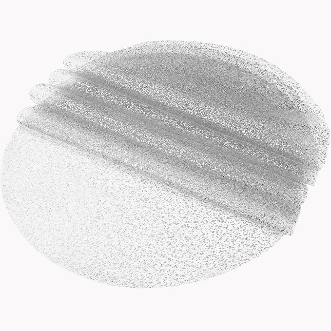 50 Piece Silver Placemats 13 Inch Disposable Silver Foil Place Mats Round Mesh Pressed Paper Placemat for Elegant Wedding, Birthday Party, Church Banquet, Dinners, and Dining Room Table Decor