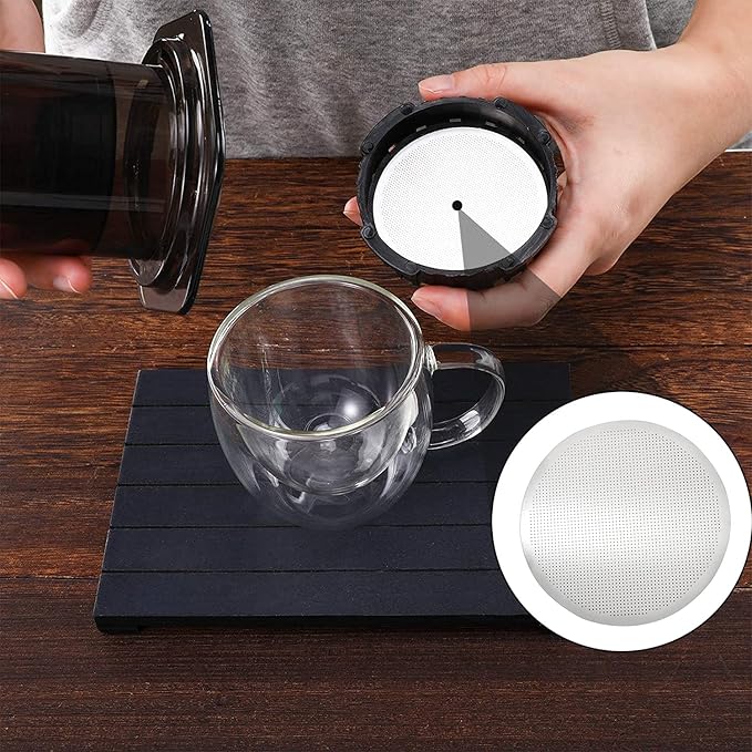 3 Pcs Disc Metal Coffee Filters Ultra-fine for Use with Coffee Makers Reusable Stainless Steel Metal Filters Quality Coated in Coffee Maker