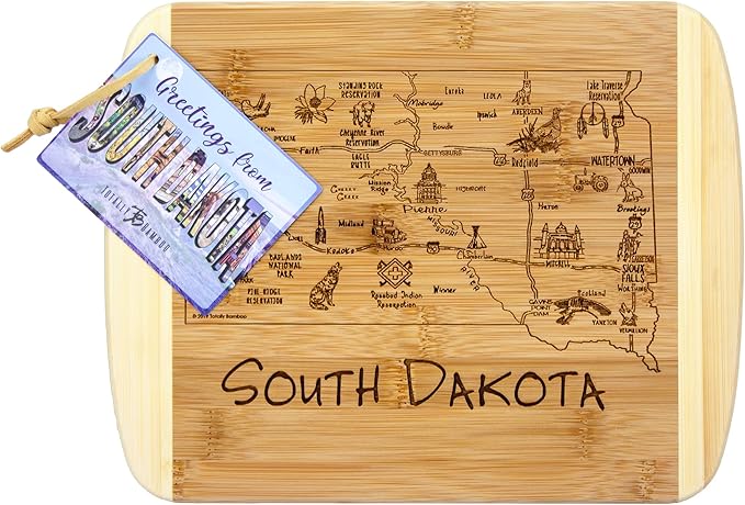 Totally Bamboo A Slice of Life South Dakota State Serving and Cutting Board, 11" x 8.75"