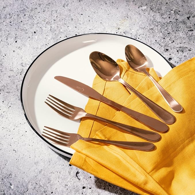 Gibson Home Flatware, 20 Piece Set, Rose Gold
