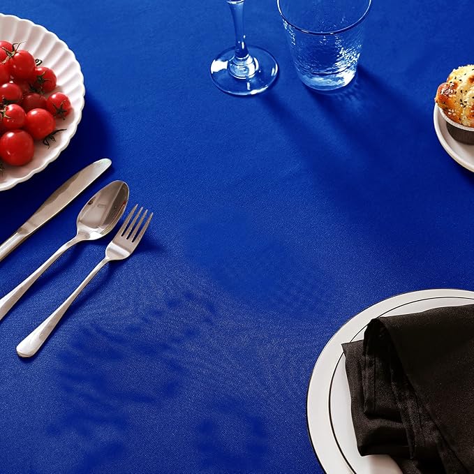 6 Pack Royal Blue Round Tablecloths 120 Inches Table Cloth Stain and Wrinkle Resistant Washable Polyester Table Cover Fabric for Party, Wedding,Dining,and Banquet Decoration