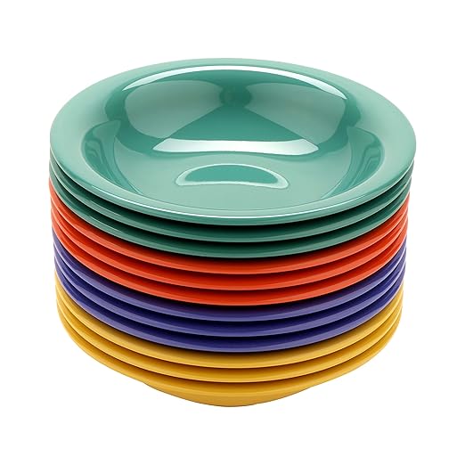 GET B-167-MIX Melamine Narrow Rim Fruit/Dessert Bowl, 16 Ounce, Assorted Colors (Set of 12)