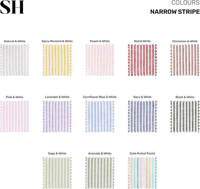 Solino Home Linen Cloth Placemats Set of 4 - Narrow Stripe 100% Pure Linen Rainforest and White Farmhouse Placemats 14 x 19 Inch for Christmas, New Year