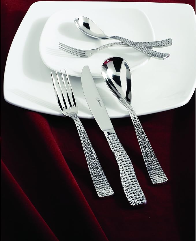 Fortessa Cestino 18/10 Stainless Steel Flatware Salad/Dessert Fork, Set of 12