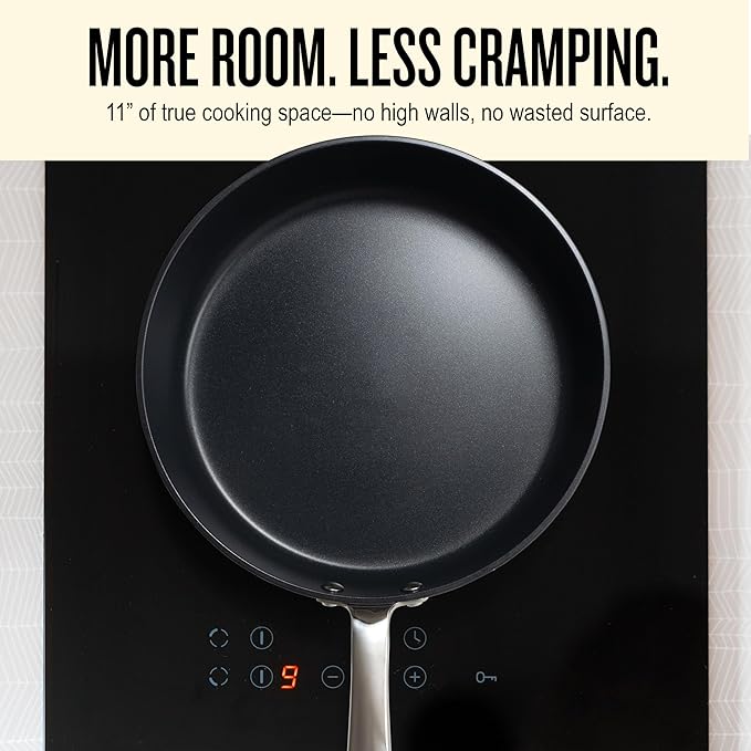 Alva Maestro Ceramic Frying Pan 3-Piece Set – No PTFE, PFOA, PFAS & Non-Toxic Nonstick Pan – Healthy Cooking Made Easy, Oven & Induction Safe, Even Heat, Scratch-Resistant, Sleek Belgian Design