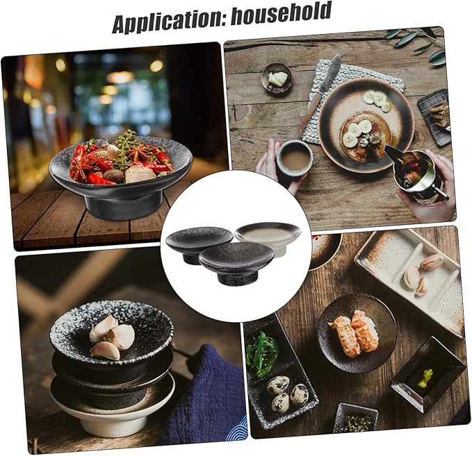 Cabilock 3-Piece Japanese Ceramic Snack Plates Set Household Seasoning Dishes Microwave Safe Flavor Bowls for Appetizers and Dipping Sauce