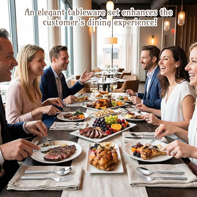 20 Pcs Retro Sliver Silverware Set for 4 Handcrafted Vintage Rope-texture 18/10 Stainless Steel Flatware Set Metal Serving Utensils Mirror Polished Cutlery for Restaurant, Dishwasher Safe