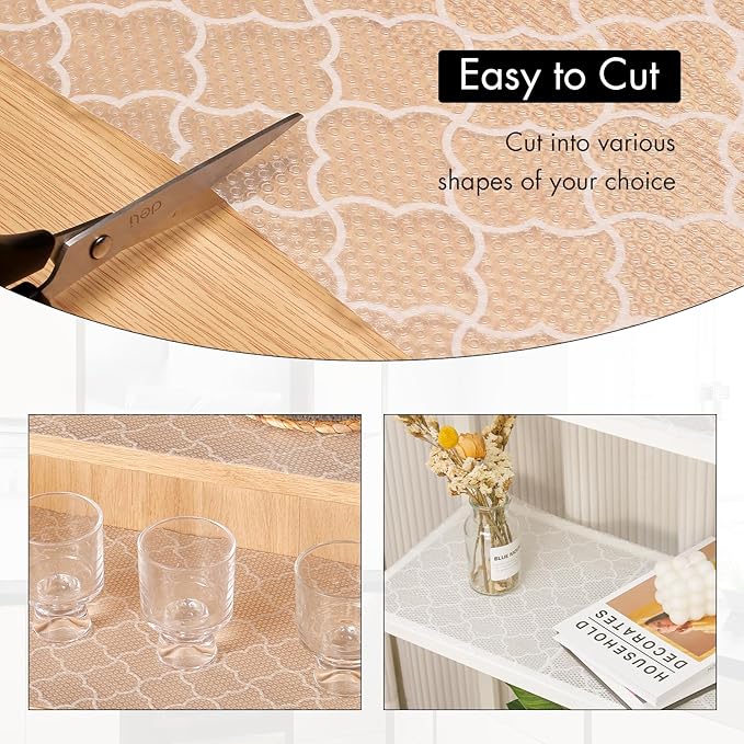 Cooyes Shelf Liner – Premium Non-Adhesive Cabinet & Drawer Liner for Kitchen – Waterproof Shelf Paper with Modern Pattern – Durable EVA Cabinet Mat – Easy to Cut (17.5" W x 360" L)