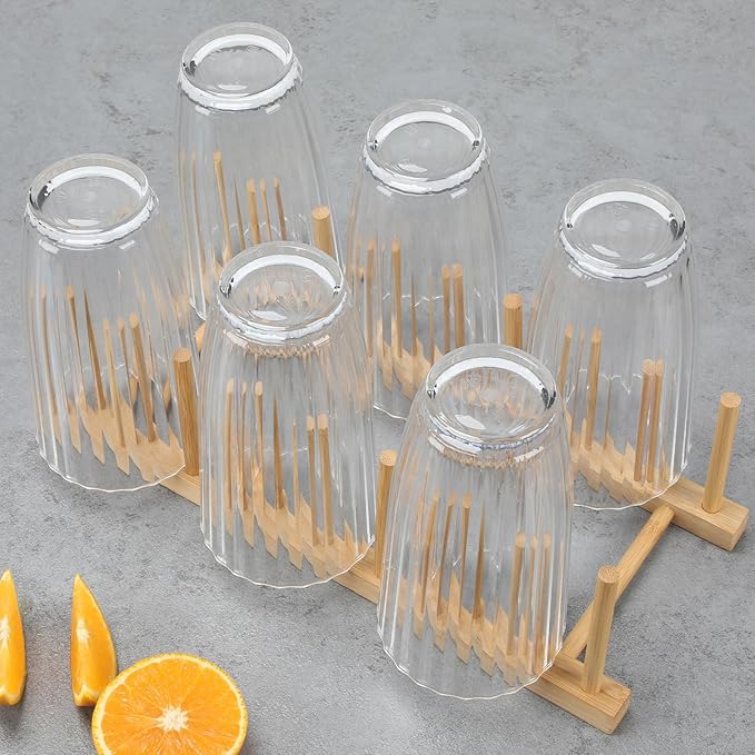 AKMQYM Acrylic Clear Highball Plastic Cups | Plastic Reusable Tumblers 20oz (Set of 6) | Stackable | BPA-free Tumblers | Shatterproof | Top-rack Dishwasher Safe