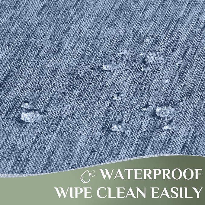 Rectangle Table Cloth Linen Farmhouse Stainproof Waterproof Washable Polyester Oblong Rectangular Fabric Table Cover for Kitchen Dining Dinner(Denim Blue/60x104 Inch)