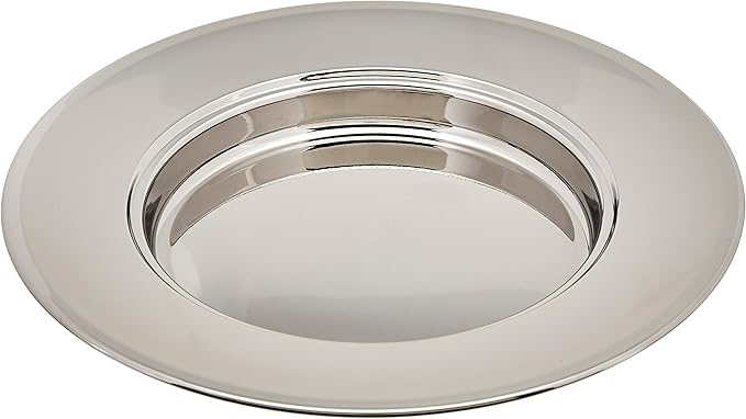RemembranceWare: Communion Bread Plate - Silver Finish: Stainless Steel / Holds Up to 500 Pieces of Communion Bread / Works with Bread Plate Insert / Food Service Quality