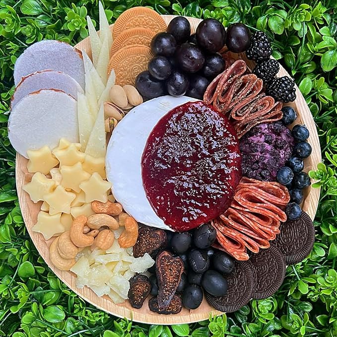 Charity Leaf Disposable Palm Leaf 13" Deep Round Trays (25 pieces) Bamboo Like Serving Platters, Disposable Boards, Eco-Friendly Dinnerware For Weddings, Catering, Events