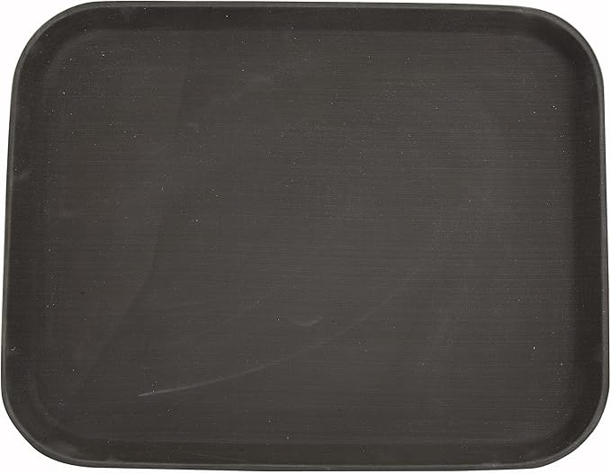Winco 14" x 18" Easy Hold Rubber Lined Tray, Brown, Rectangular