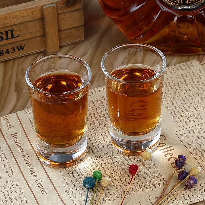 Crazystorey 40 Pack Heavy Base Shot Glasses, 1.4oz Whiskey Shot Glass Set Small Glass Cups for Liqueur Spirits Bar Party Favor Housewarming Gift