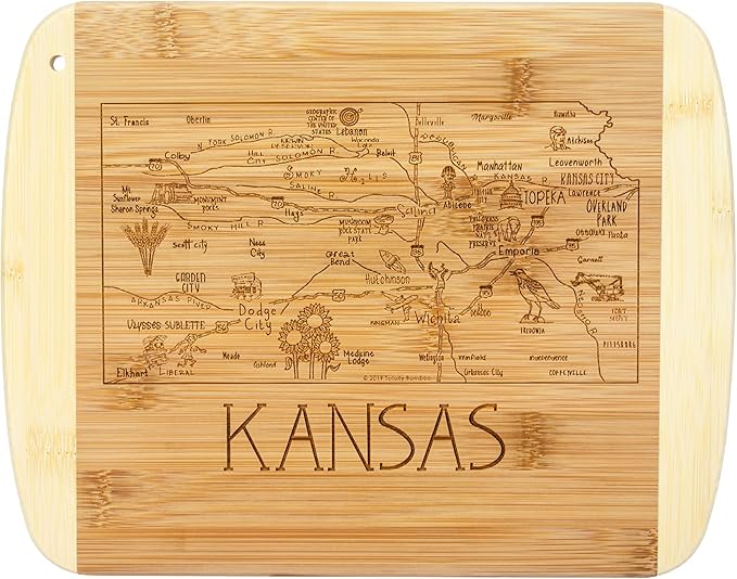 Totally Bamboo A Slice of Life Kansas State Serving and Cutting Board, 11" x 8.75"